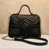 Designer Shoulder Marmont Bag Handbag Crossbody Luxurys Fashion Classic Metallic Logos Leather Bag Clutch Totes Wallets Ladies Purse
