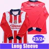 23 24 Guadalajara PEREZ Men's Soccer Jerseys RIOS A. VEGA MACIAS R. CISNEROS GUZMAN L. BRIZUELA MOZO Long Sleeve Home Football Shirts