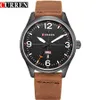 CURREN Eenvoudige stijl Kalender Casual Mannen Horloges Lederen Band Mannelijke Klok Mode Business Quartz Week Display Polshorloge263M