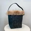 Evening Bags Vintage Bucket Composite Underarm For Women Luxury Designer Handbag And Purse 2023 In PU Leather Plush Ladies Shoulder