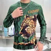 T-shirts pour hommes Animal imprimé léopard Tencel cachemire col rond pull t-shirts pull hommes hiver maintien au chaud haut de taille slim t-shirt Homme 230920