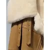 Women s Jackets Fashion khaki short Jacket Winter Warm Suede Fake Fur Lining Women Coat 2023 Korean Thick Female Overcoat 230920