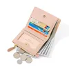 Carteiras Simples Curto Duas Dobras Multi-funcional Bolsa Feminina Zíper Mini Cute Change Wallet Card Bag Tecido