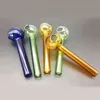 Wholesale mini 7cm colorful glass oil burner pipe Straight Pyrex thick heady smoking tube nail pipes for smoking