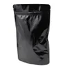 15x23 cm Ziplock Sac De Papier D'aluminium Thermoscellé Noir Pur Mylar Feuille Sac D'emballage Pochette À Fermeture Éclair Pour Le Stockage Des Aliments De Fleurs De Thé 20 pcs Lot286D