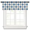 Vorhang Diamantgitter Blau Grau Küche Kleines Fenster Tüll Transparent Kurz Schlafzimmer Wohnzimmer Home Decor Voile Vorhänge