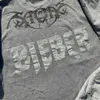 High Street Trendy Rock Evil Spirit Limited to Old Cement Grey Wash Proces zaokrąglenia T-shirtpnh3