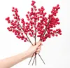 Andra evenemangsfestleveranser 3 Pack Artificial Red Berry STEM Christmas Holly Branches For Holiday Xmas Year Home Table Tree Decor Crafts 230919