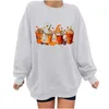 Dameshoodies Groot Halloween-sweatshirt Hoodie Fleece Ronde hals Pullover Sweater Casual Drop Schouder Ouderen sweatsuit