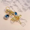 Dangle Earrings Fashion 925 Silver Inlaid Natural Topaz Stud For Women Made Factory Wholesale Can Be Customized