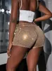 Women's Shorts 2023 Women Sequin Slim Fit Casual Elastic Shiny Sequins Summer Skinny Glitter Nightclub Streetwear Bottoms