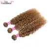 Spetsar Wigs Vall Highlight Water Wave Bundles Human Hair Brazilian 4 27 Ombre Brown Blonde 30 tum Curly 230920