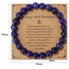 Strand mode adieu carte d'anniversaire Bracelets pour hommes femmes oeil de tigre hématite pierre naturelle perles Bracelet souhaits bijoux