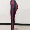 Yumuşak Egzersiz Taytlar Kırmızı Siyah Baskı Spandex Taytlar Kadın Fitness Kıyafetleri Yoga Pantolon Yüksek Beled Spor Giyim