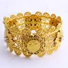 Neue Luxus Frauen Große Breite Armreif 70mm SCHNITZEN THAI BAHT Gold GP Dubai Stil Afrikanischen Schmuck Offene Armbänder Mit CZ Für Middle2466