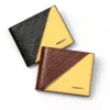 Wallets Men's Short Wallet Trend Two Splicing Vertical Anti-theft Book Card Bag Multi-card Student Personality