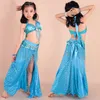 Stage Wear Bambini India Costume da ballo Ragazza Gonna con nappe Vestito dal ventre 3 pezzi/set Costumi di Bollywood Performance