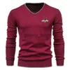 Herrtröjor Herr Mens Cotton Luxury Brand Bee Embroidery Pullover V-Neck Sweaters Boys Solid Color High Quality Sticked Tweater Keep Warm Winter J230920