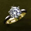 Band Rings Womens Diamond Ring Romantic Zircon Shining Round Stone Wedding Bridal Fashion Jewelry Engagement Rings For Women x0920