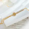 Link Bracelets 316L Stainless Steel Gold Color Round Tree Charm Bracelet For Women Girl Fashion Waterproof Christmas Jewelry Gift Wholesale