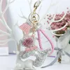 Luxury Rhinestone Dogs Keychains Cartoon Animals Dog Dolls Bag Key Rings Holder Purse Car Key Chains Gift for Women's Christm3001