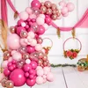 Decoração de festa rosa macaron balão guirlanda arco kit casamento aniversário decoração crianças bebê chuveiro látex ballon cadeia baloon 230920