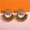 Dangle Oorbellen Boho Etnische Goudkleur Rond Voor Vrouwen Vintage Holle Bloem Kraal Kwastje Oorbellen Legering Pendientes Bruiloftsfeest