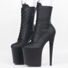 Laarzen JIALUOWEI INS Stijl 20 CM Extreme Hoge Hakken Platform Laarzen Lace Up Sexy Paaldansen Enkellaarsjes Zijrits 5-12 230920