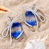 Dangle Earrings Missvikki Luxury Bowknot Fairy Blue Snowflake Earring For Women Wedding Party Dubai Bridal Jewelry Boucle D'oreille