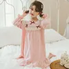 Girl Dresses 2023 Autumn Kids Boutique Clothing Nightgowns Girls Dress Princess Solid Color Bowknot Casual Square Collar Falbala