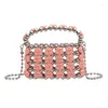 Sacos da noite Verão Mini Rose Blossom Pearl Bolsas para Mulheres de Alta Qualidade Frisada Corrente de Corrente Feminina Crossbody Bag Personalização