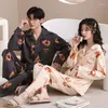 Men's Sleepwear 2023 Fashion Spring Cotton Pajamas For Couple Plus Size 3XL Cartoon Sweet Men Women Matching Youth Lovers