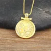 Chaînes AIBEF Roman Figure Relief Coin Pendentif Femmes Cuivre Or Couleur Collier Bijoux Accessoires Vintage Exquis Cadeau Chandail Chaîne