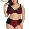 Sexy Set PlusGalpret Floral Print Lace Bra and Panty Set Women Sexy Lingerie Bra Set Intimates Ladies Underwear Set 85-110 D Cup XL-6XL L230920