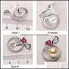 Jewelry Settings 12 Styles New Pearl Necklace 925 Sliver Pendant Diy Women Fashion With Chain Gift Drop Delivery Dhgarden Otdwo