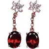 Dangle Earrings Elegant Silver Garnet Drop For Wedding 7mm 9mm VVS Grade Natural 925 Srerling Jewelry