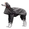 Ubrania odzieży dla psa Pet Rain Coat Snowsuit Greyhound Whippet Waterproof Windorood Płaszcz W pełni owinięte psy odblaskowe kurtka 230919