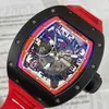 Automatyczne mechaniczne zegarek Richarmill Tourbillon zegarki sportowe luksusowe zegarek RM030 Midnight Fire Black Ceramic Mode Sports Wri wn-kabr