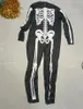 Unisex Skeleton jumpsuit Men Women Halloween Skull Pattern Costumes Dress Up Party Themed Party Cosplay Clothes