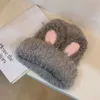 South Korea cute plush rabbit ears hat female autumn and winter warm knitted hat ear protection face small cold hat baotou hat tide