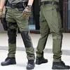 Мужские брюки с несколькими карманами, тактические брюки-карго, мужские камуфляжные военные брюки для пейнтбола IX6, водонепроницаемые, износостойкие, боевые