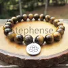 Bracelet en œil de tigre naturel de qualité A, pierre précieuse naturelle, énergie, haute qualité, Yoga Mala pour femmes, MG0693, 2729