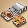 Bakeware Tools 2PCS 304 Stainless Steel Grill Tray Home Baking Oven Square With Drain Rack Kitchen Casserole Pan