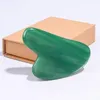 Ferramenta de massagem Jade Gua Sha Aventurina Pedra Natural Guasha Board para cuidados com a pele do rosto e corpo Gua Sha Massageador facial para cuidados de saúde de acupuntura SPA