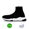 Designer Sock Shoes Men Women Graffiti White Black Red Beige Pink Clear Sole Lace-up Neon Yellow Socks Speed Runner Trainers Flat Platform Sneakers Casual 36-47