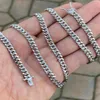 Mens Miami Cuban Link Chain Real Solid 925 Sterling Silver Fill Box Lock Necklace 6mm307C