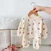 Kläder sätter koreansk baby kostym hösttryck spädbarn flickor kostym långärmad casual född barn träning 2023 småbarn pojkar outfit