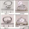 Sieraden Instellingen Diy Parel Ringen Zirkoon Solid 925 Sier Ring Voor Vrouwen Montage Blank Gift Drop Levering Dhgarden Otkpe