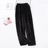 Men's Sleepwear Autumn Winter Men Thick Warm Flannel Pajama Pants Elastic Waist Drawstring Loose Fleece Sleep Bottoms Homewear L-3XL