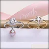 Jewelry Settings Mljy Pearl Ring 50% Sliver Rings 6 Styles Diy Adjustable Size Christmas Gift Drop Delivery Dhgarden Ot5Os